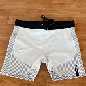 BANDIT/ ASIC Medium Limited Edition  Black and White Striped Board Shorts